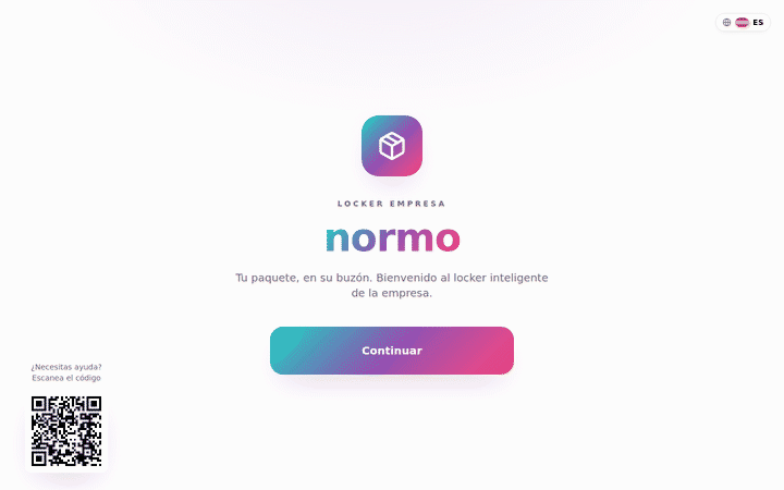 Pantalla Normo Display: recogida de paquete